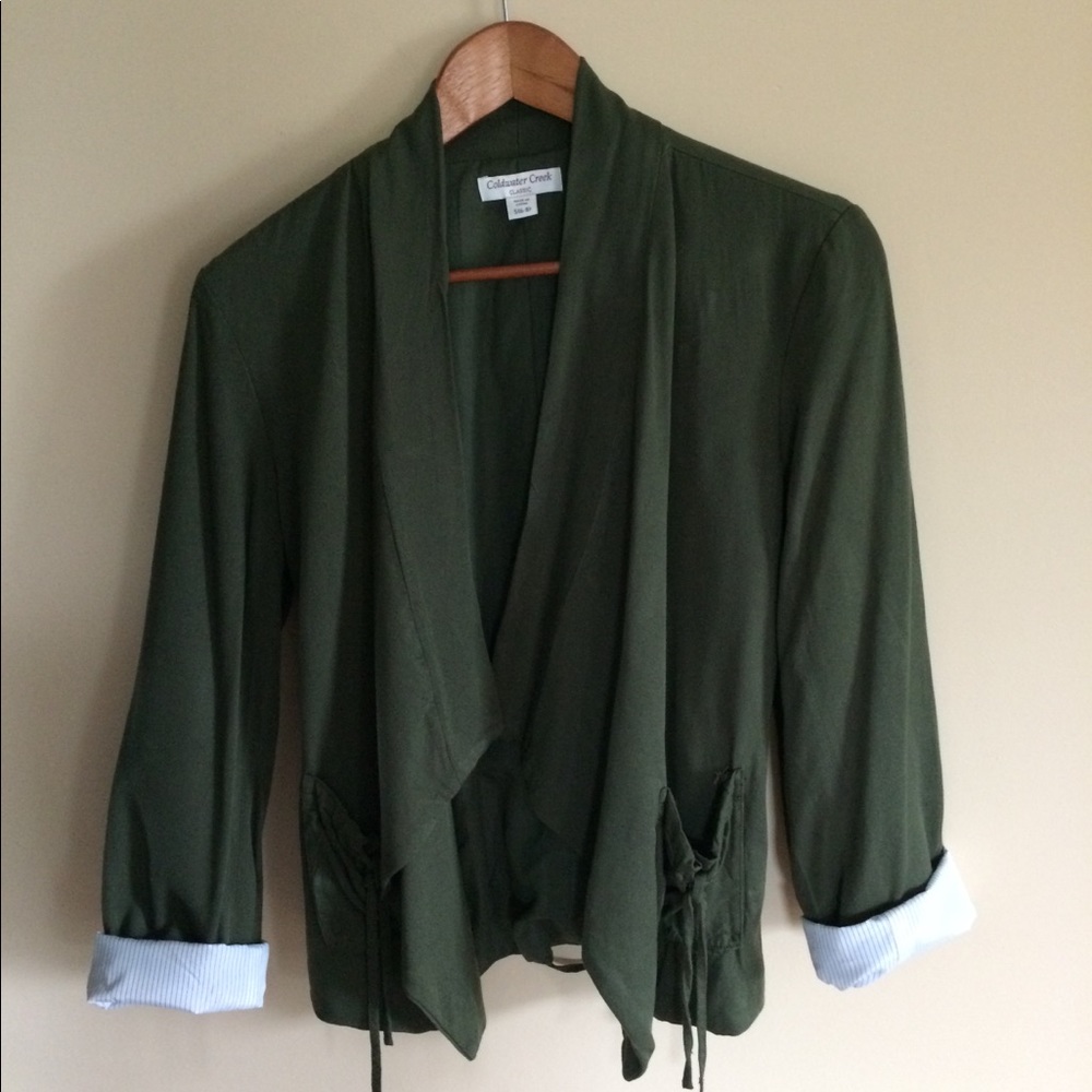 Olive Green Open Jacket